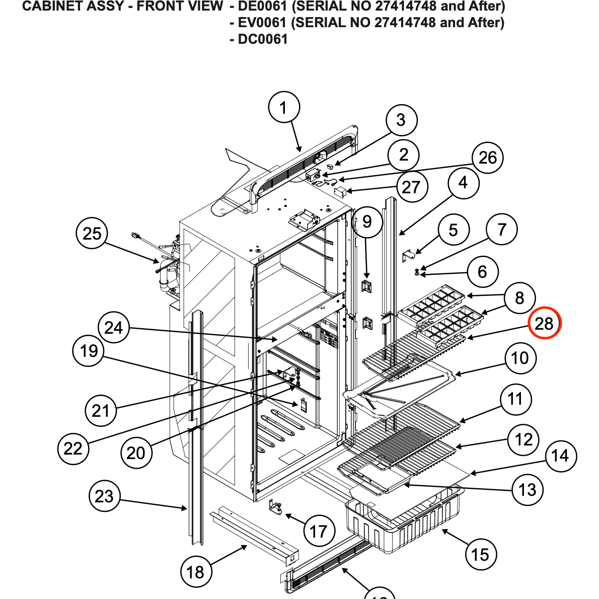 Norcold® Refrigerator Shelf Replacement - Freezer - for DE0061 Models with Serial number 27414748 and After - 639395