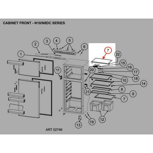 Norcold® Refrigerator Wire Shelf Replacement for N8DC Series - Freezer Shelf - 640469 - SPECIAL ORDER